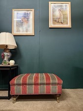 Duresta Southsea Footstool In Althrop Stripe Russet Fabric