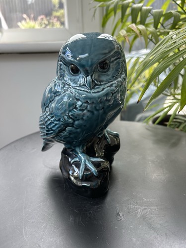 Poole pottery blue - ceramic, owl