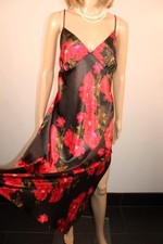 SECRETS BHS BLACK MIX SILKY SOFT LIQUID SATIN POLY NIGHTDRESS, SIZE 18 LONG