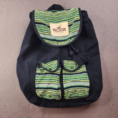 Hollister navy canvas backpack - hollister,