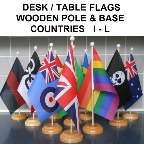 Desk table flag with wooden - desk,