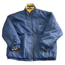 Nike Puffer Jacket 90s Vintage Big Logo Reversible Navy Baggy Blue Mens Large