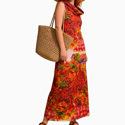 Zara chili print maxi dress - zara,