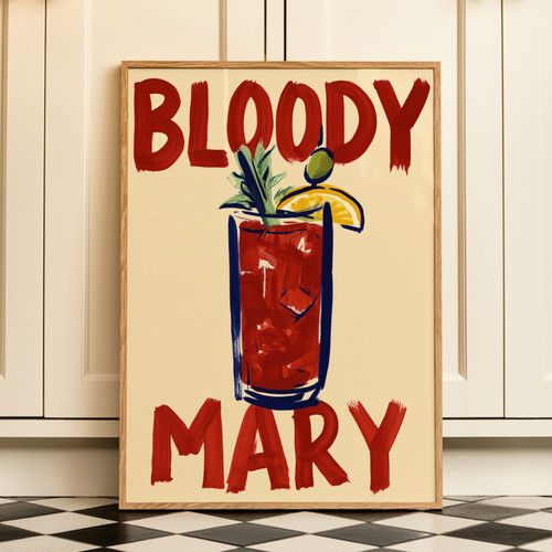 Bloody mary cocktail print - cocktail,