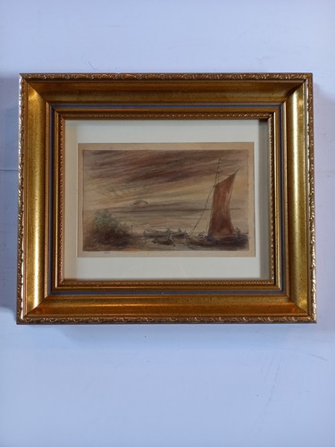 Framed antique watercolour - , of