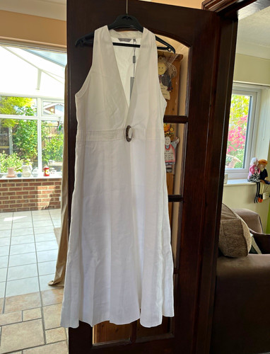 Mango white linen - linen, sleeveless