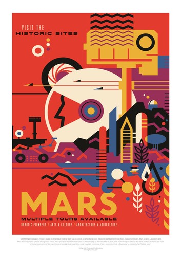 Space poster mars - poster, tourism