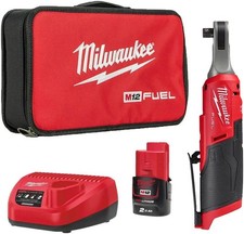 Milwaukee M12FIR38-201B 12V Fuel 3/8" Ratchet Kit 1 x 2.0Ah Charger + Carry Case
