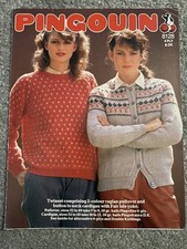 Vintage Pingouin Knitting Pattern No. 8128 Women’s pullover and cardigan 32-40