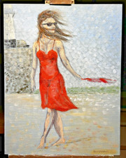 St Ives. Slow Relaxed Stroll . Contemporary British Impressionist Oil Painting