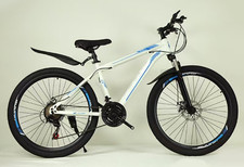 26 Inch White Blue Adult Bike