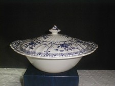Johnson Bros Indies Covered Vegetable Serving Tureen Dish Blue & White UNUSED
