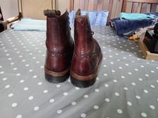 Grenson Dark Brown Brogue Boots, Size 8 UK