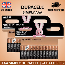 24 PACK DURACELL SIMPLY AAA BATTERIES LONG LASTING ALKALINE POWER | UK STOCK
