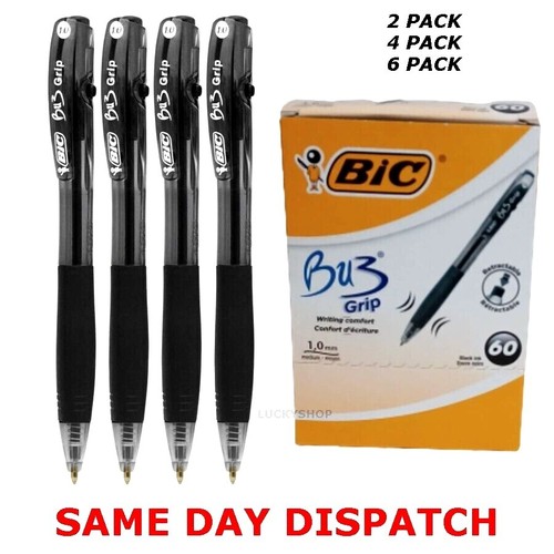 Bic bu3 grip black ink - bu3, medium