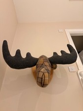 Stuffed fabric moose head wall - fabric,
