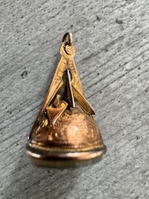 Masonic Antique Hallmarked 9ct Rose Gold Watch Fob Pendant