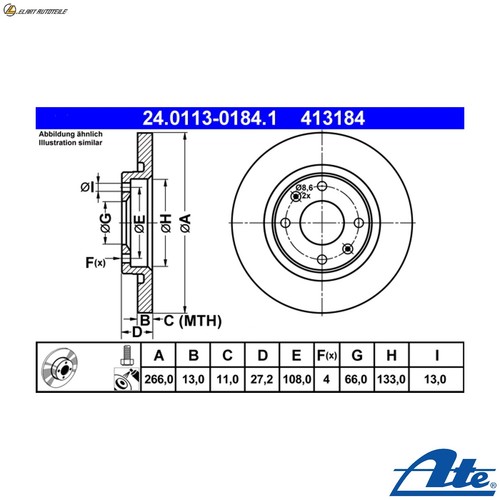 Brake discs 0113 - 2x, 24.0113-0184.1