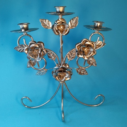 Chrome candle holder silver