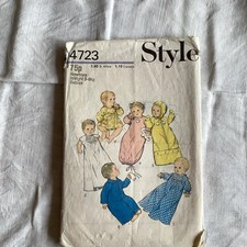 1970s Vintage Sewing Pattern Childrens Baby Grow Sleeping Bag Christening Gown