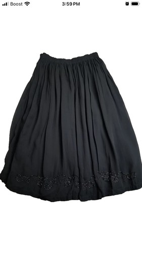 Midi skirt black pleated - black,