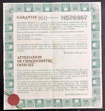 ROLEX Certificate Guarantee