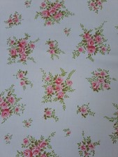Vintage Double Bed Sheet Fabric Pink Floral Ditzy Print Cotton ? c. 250 x 230 cm