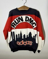 Rare 🔥Vintage ADIDAS RUN DMC Hollis Hip Hop Tour Music Sweatshirt Size L
