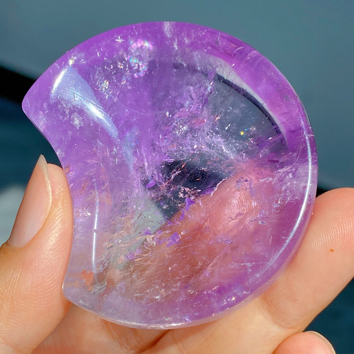 Natural amethyst moon bowl - amethyst,