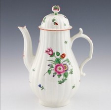A late 18thc. Worcester Polychrome Overglaze Floral Sprays Coffee Pot c1770