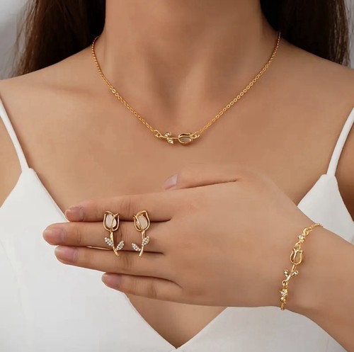 Gold plated tulip flower - gold,