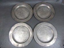 Set of 4 antique pewter 14" chargers