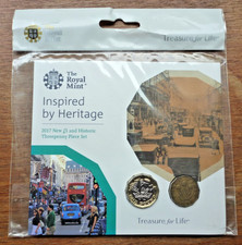 2017 Inspired By Heritage New £1 Coin & Historic Threepenny Piece Set Royal Mint
