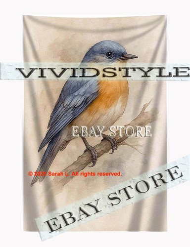 Watercolor bird tapestry - bird,
