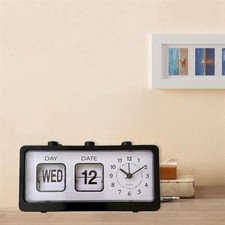 Vintage Manual Page-flipping Calendar Clock Mechanical Alarm Clock Table Clock