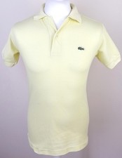 Mens Lacoste Lemon Yellow Polo Shirt Size S Vintage 100% Cotton Exclusive 1-693