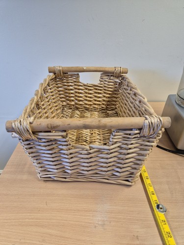 Wicker storage basket handles - storage,
