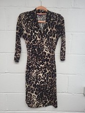 Ingenue Animal Print Dress With Side Ruching 3/4 Sleeve Size 8.PW2004278