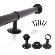 Wardrobe Rail Black Hanging 25mm Tube Dress Clothes Rail End Sockets Centres