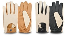 Chauffeur Style Driving Gloves Genuine Leather Fashion Vintage Motorbike Car