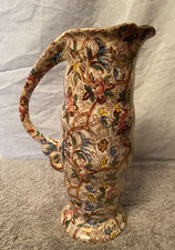 Maling Tall Water Jug, Flower pattern, 26.5cm tall