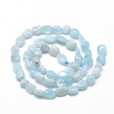 Aquamarine Gemstone Nugget Beads - Natural Blue Crystals - 7mm ~ 14mm - 1 Strand
