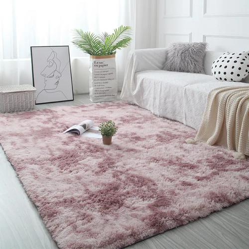 White fluffy hall carpet - fluffy,