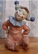 NAO By Lladro Vintage Porcelain Figurine Jester Clown Jingles Blue/Green/pink/