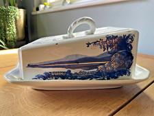 Large vintage blue & white