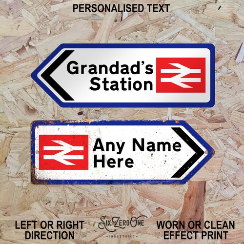 Personalised train arrow metal - personalised,