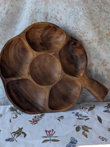 Beautiful divided wooden tray - divided,