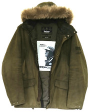 SUPERB BARBOUR INTERNATIONAL STEVE MCQUEEN OLIVE PARKA JACKET - S - COST £295