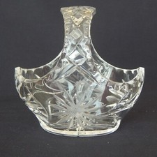 Crystal Posy Basket Vase Cut