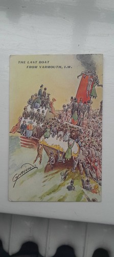 Antique postcard the last boat - postcard,